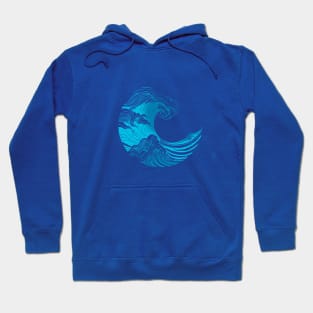 Minimalist Japanese wave. Tribute to Kanagawa Hoodie